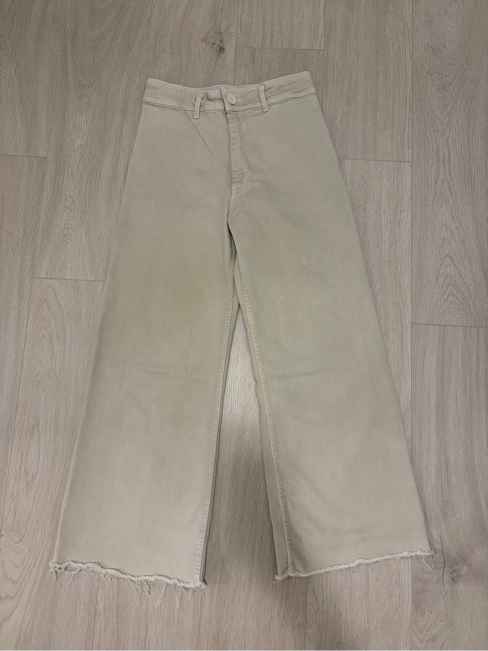 Zara Marine Straight Off-White Cream Beige Denim Jeans